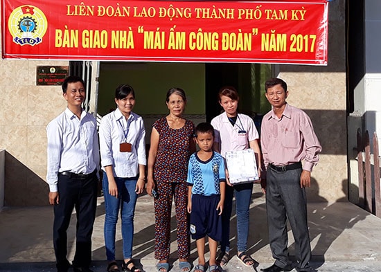 Căn nhà “mái ấm công đoàn” của chị Huỳnh Thị Thanh được Liên đoàn Lao động TP.Tam Kỳ hỗ trợ xây dựng. Ảnh: L.D