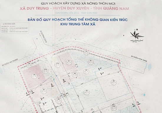 Quy hoạch xây dựng NTM ở xã Duy Trung (Duy Xuyên) được thiết lập khá chi tiết. Ảnh: VĂN SỰ