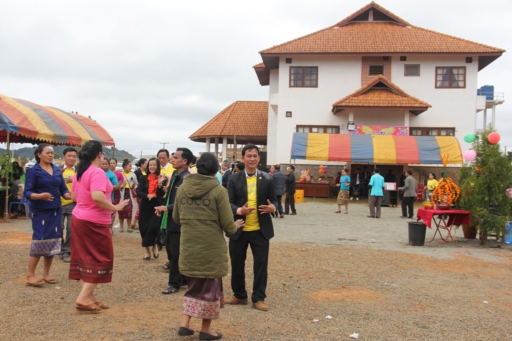  Nam Giang delegation and Lao ethnic people dance Lam vong- a typical Lao traditional dance