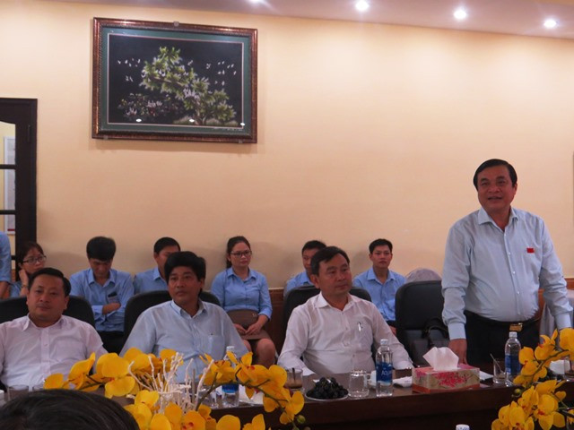 Đồng chí Phan Việt Cường phát biểu tại buổi làm việc với Công ty CP Prime. Ảnh: HOÀNG LIÊN