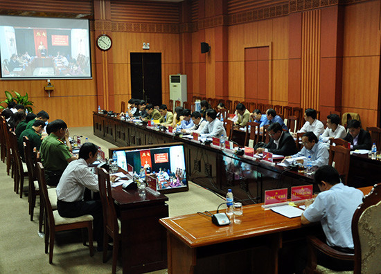 Ban Tổ chức Tỉnh ủy tổ chức hội nghị trực tuyến với các địa phương về công tác tổ chức đảng - đảng viên và công tác cán bộ. Ảnh: H.G
