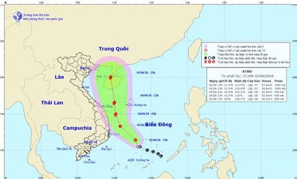  Dự báo đường đi của áp thấp nhiệt đới.