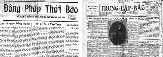 Đông Pháp thời báo và Trung lập báo - những tờ báo mà Phan Khôi và Bùi Thế Mỹ thường xuyên viết bài.