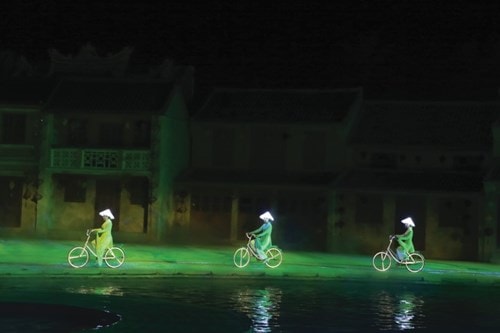 The girls ride bikes to the future on the time route.