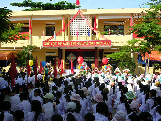 Trường THPT Phan Bội Châu (Tam Kỳ) theo kế hoạch sẽ đạt chuẩn trong năm 2018. Ảnh: X.PHÚ