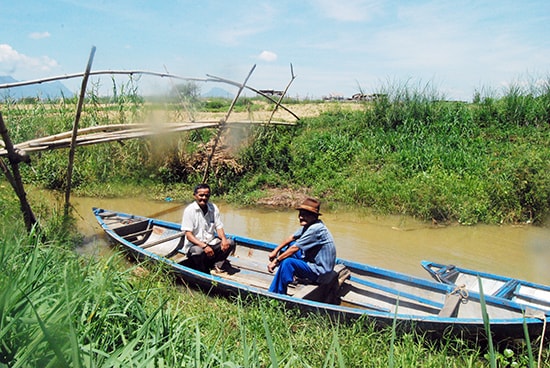 Bến Hục nay chỉ còn là con lạch nhỏ bên sông Thu Bồn do bị bồi lấp, nhưng trước kia là bến cập của ghe thuyền chở hàng cho thương hội Diên Phong. Ảnh: HUỲNH VĂN MỸ.