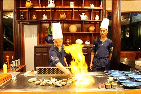 Japanese dishes in the Teppanyaki style. 