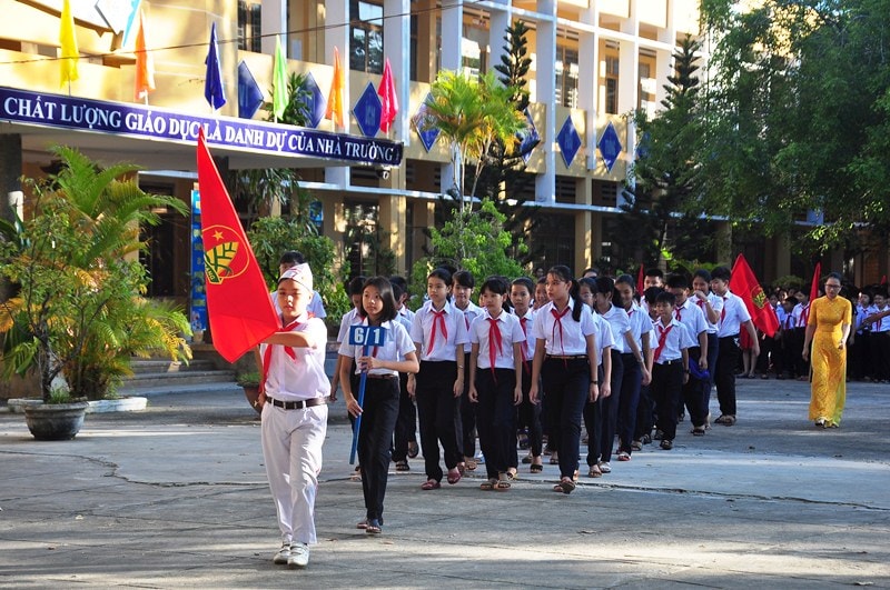 Năm học 2018 - 2019, Trường THCS Lý Tự Trọng chào đón 351 học sinh vào lớp 6. Ảnh: VINH ANH