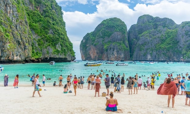 Trước khi đóng cửa vô thời hạn, vinh Maya thu hút hơn 5.000 du khách mỗi ngày. Anh: Getty Images