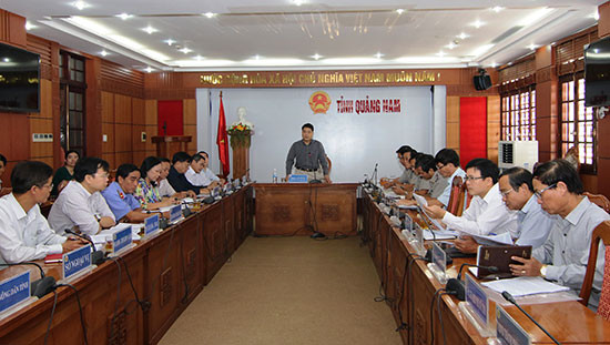 Phó Chủ tịch UBND tỉnh Trần Văn Tân yêu cầu các sở, ban ngành tăng cường phối hợp trong việc cưỡng chế thi hành án đối với Công ty CP IOC. Ảnh: T.C