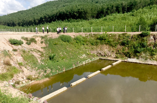 Bể nước rỉ rác của Khu xử lý chất thải rắn trung tâm huyện Nông Sơn. Ảnh: PHAN VINH