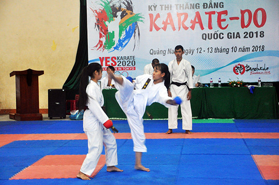 Hội Karatedo Quảng Nam vừa phối hợp với Tổng cục TD-TT tổ chức thi thăng đẳng quốc gia. Ảnh: T.V