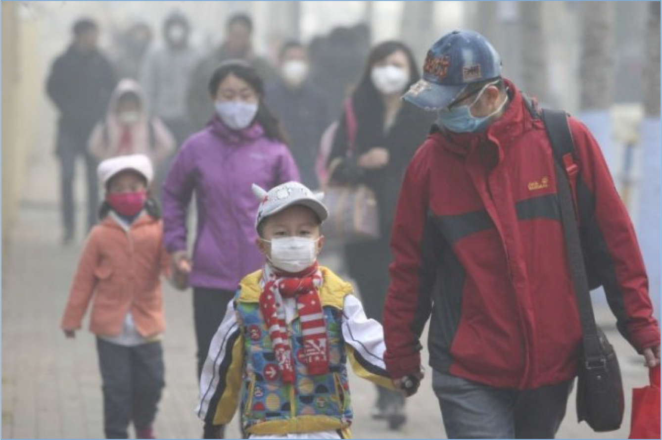 Ô nhiễm không khí làm đảo lộn cuộc sống nhiều người tại TRung Quốc. Ảnh: Publichealth