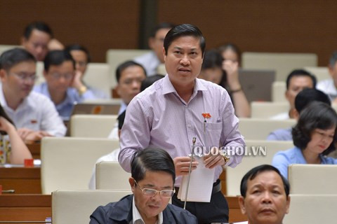 Đại biểu Phan Thái Bình phát biểu tại hội trường. Ảnh: V.H
