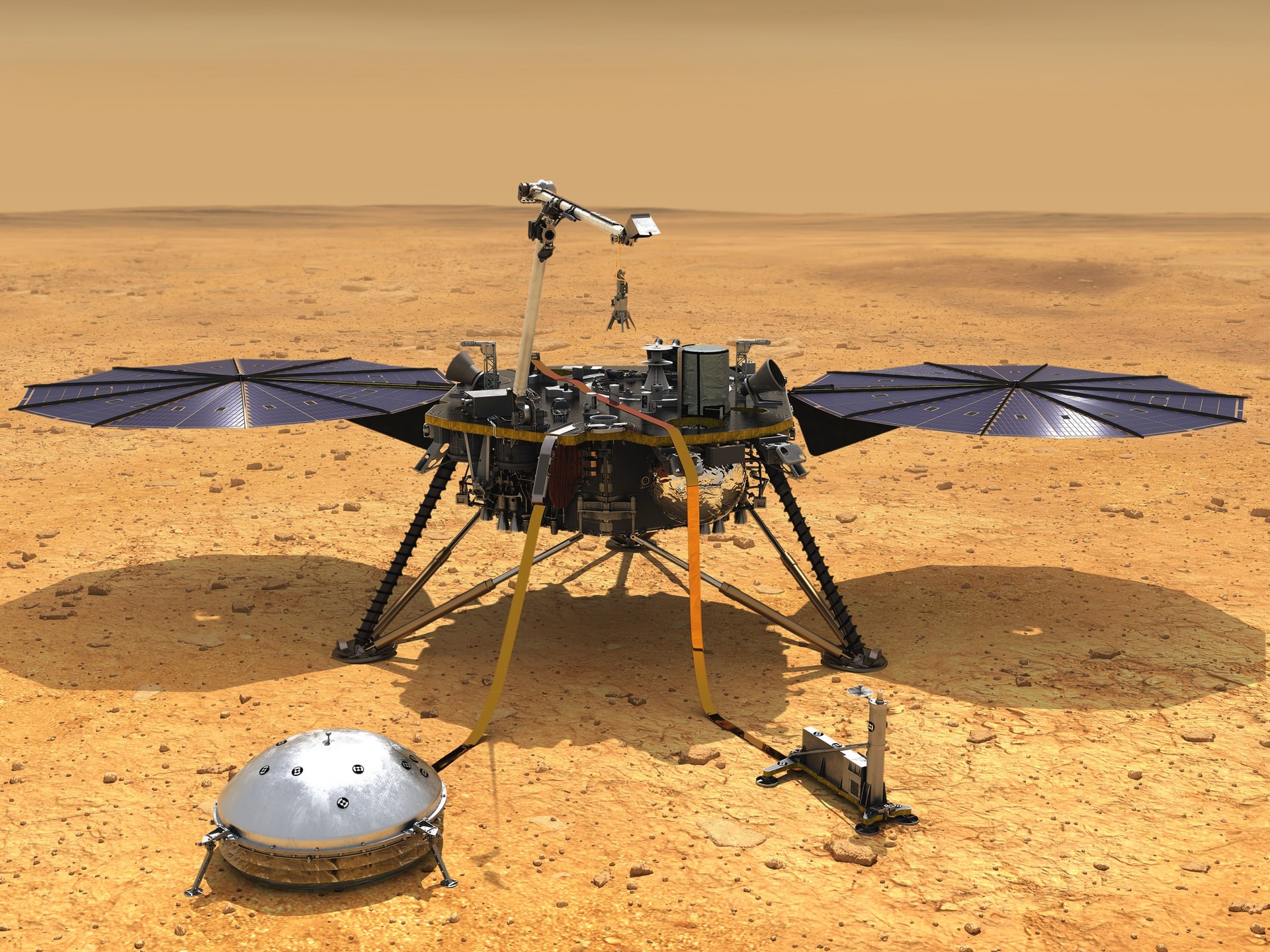 Tàu thăm dò InSight của NASA. Ảnh: NASA