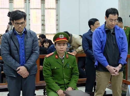 Các bị cáo tại tòa. Ảnh: N.Anh.