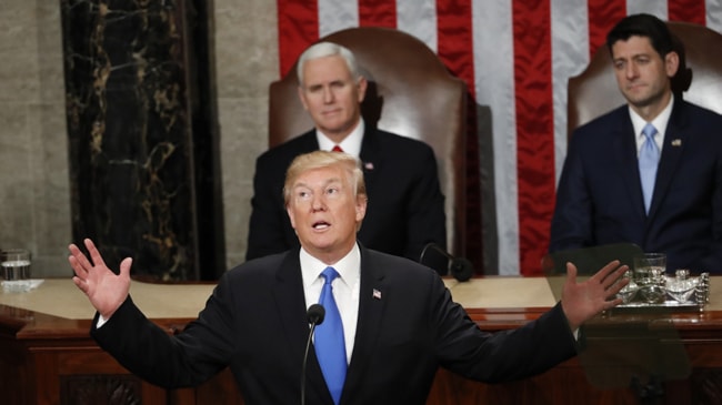 Tổng thống Trump dự kiến đọc thông điệp liên bang trong ngày 5-2. Ảnh: AP