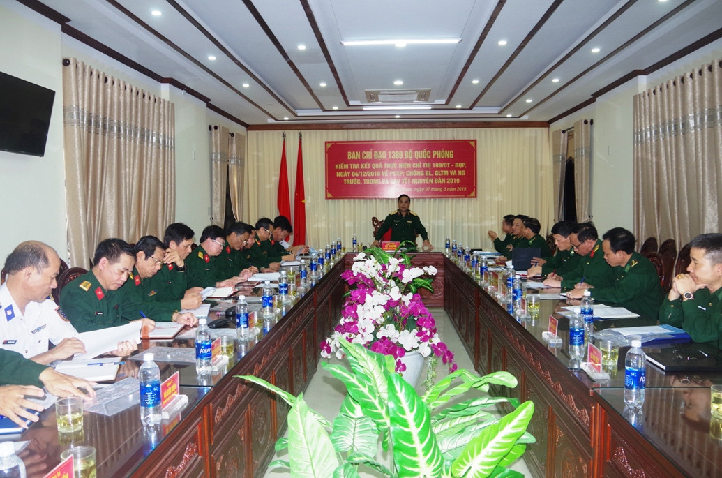 Thượng tướng Lê Chiêm ghi nhận và đánh giá cao kết quả triển khai thực hiện công tác 1389 của BĐBP tỉnh. 
