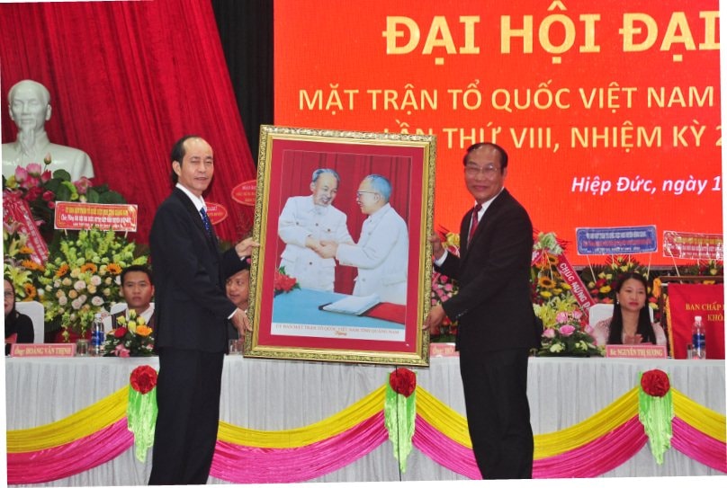 Đại biểu tham dự Đại hội Mặt trận huyện Hiệp Đức nhiệm kỳ 2019 - 2024. Ảnh: V.A