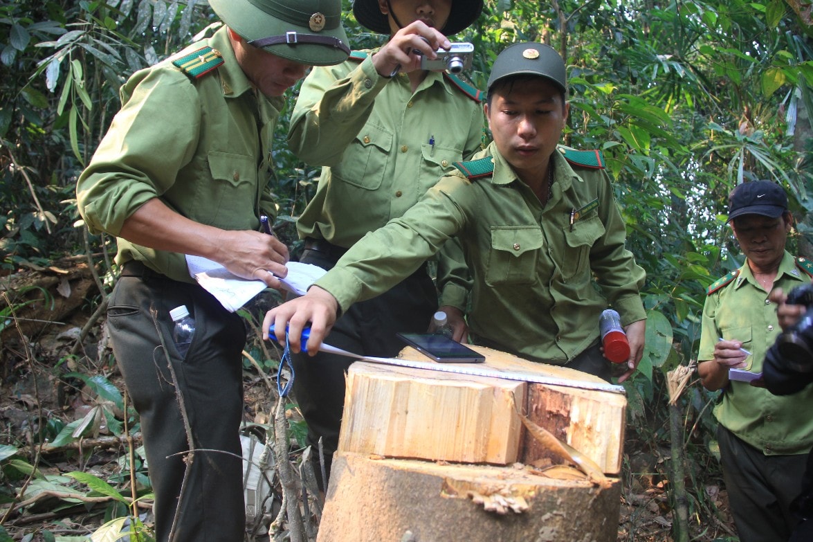 Lực lượng tiến hành kiểm tra hiện trường. Ảnh: NGUYỄN DƯƠNG