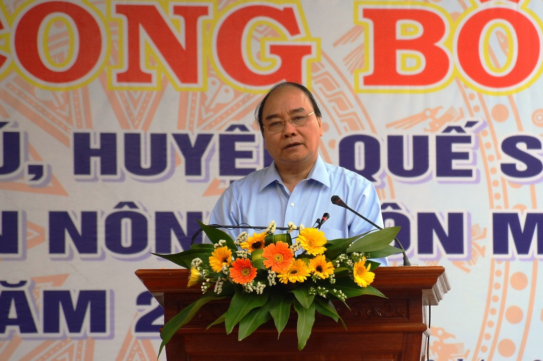 Thủ tướng Nguyễn Xuân Phúc phát biểu chỉ đạo tại buổi lễ. Ảnh: VĂN SỰ