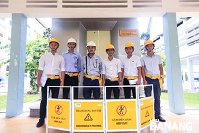 Lớp Kỹ thuật thang máy do chuyên gia Nhật trực tiếp giảng dạy tại Trường ĐH Sư phạm kỹ thuật (Đại học Đà Nẵng). (Ảnh do đơn vị cung cấp)