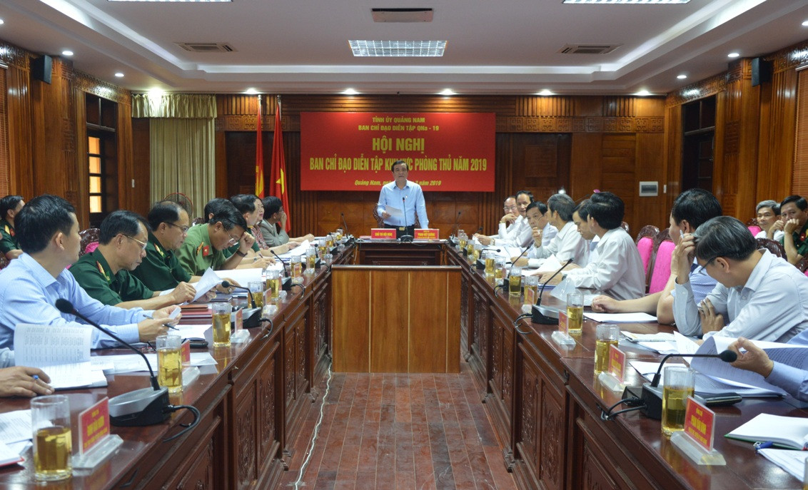 : Bí thư Tỉnh ủy Phan Việt Cường quán triệt Chỉ thị diễn tập KVPT tỉnh năm 2019.