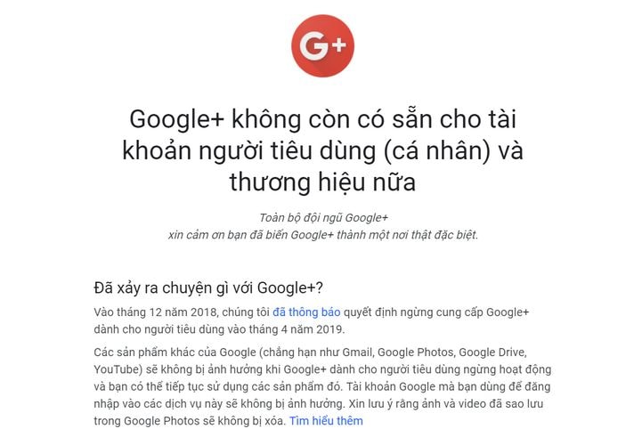 Giờ đây Google+ chỉ còn là hoài niệm đối với nhiều người