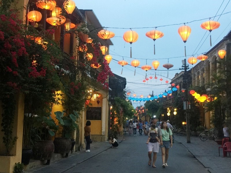 Hoi An ancient quarter is sparkling at night.