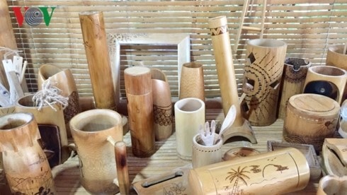 Different bamboo products at Taboo Bamboo shop.