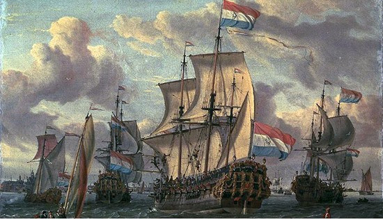 Hạm đội Công ty Đông Ấn Hà Lan thế kỷ 17. Ảnh: tư liệu