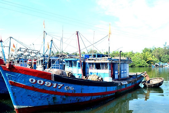 Chủ các tàu công suất nhỏ không thể chuyển sang tàu công suất lớn do Quảng Nam đã hết hạn ngạch cấp cho tàu cá hoạt động ở các vùng biển xa. Ảnh: QUANG VIỆT