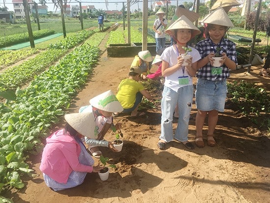 Trải nghiệm, hòa cùng thiên nhiên là cách để hình thành ý thức về môi trường sống cho trẻ em. Ảnh: Xuân Hiền