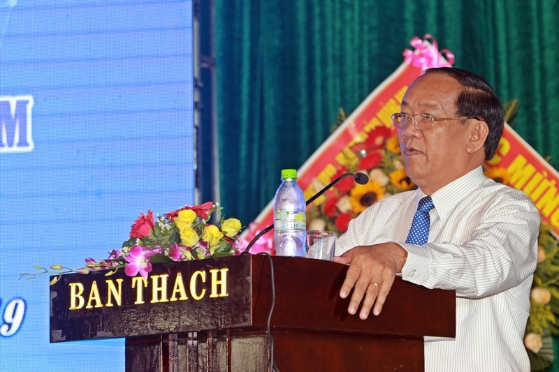 Chủ tịch UBND Đinh Văn Thu khẳng định, đội ngũ người làm báo ở Quảng Nam đã có nhiều đóng góp trong công cuộc xây dựng, phát triển quê hương. Ảnh: Đ.C.V