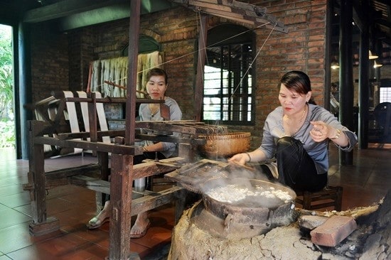 Silk production.