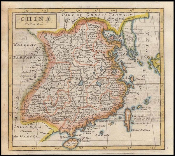 Bản đồ Trung Quốc - Herman Moll, London, England (1723).