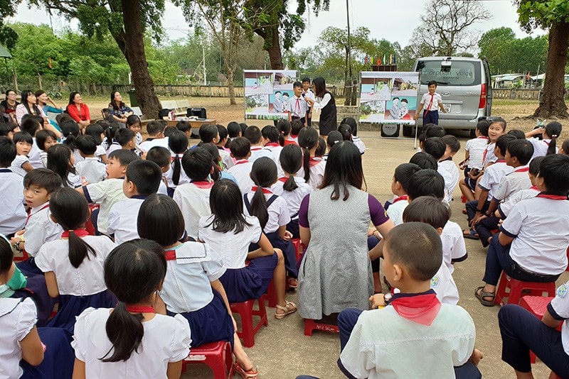 Một buổi tuyên truyền phòng chống xâm hại bạo lực và lao động sớm trẻ em trên địa bàn Tam Kỳ.