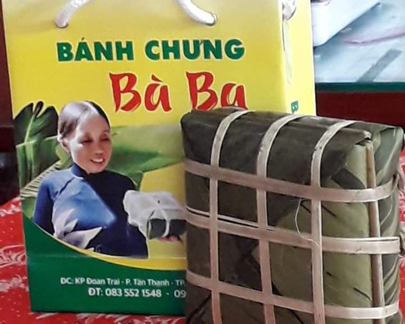 Bánh chưng thương hiệu Bà Ba. Ảnh: C.N