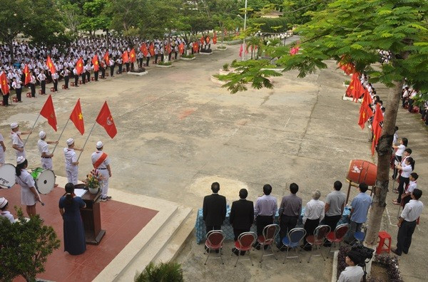 Năm học mới 2019 - 2020, Trường THCS Nguyễn Du có 1.650 học sinh với 37 lớp. Ảnh: N.Đ