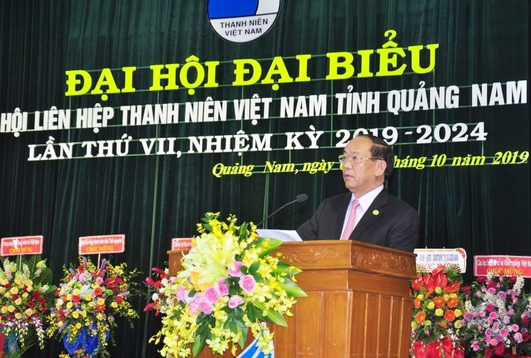 Phó Bí thư Tỉnh ủy, Chủ tịch UBND tỉnh Đinh Văn Thu phát biểu chỉ đạo đại hội. Ảnh: VINH ANH