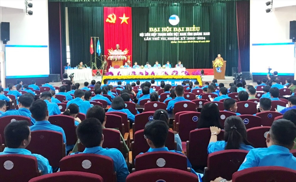 Đại hội đại biểu Hội LHTN Việt Nam tỉnh lần thứ VII tổ chức phiên thứ nhất. Ảnh: VINH ANH