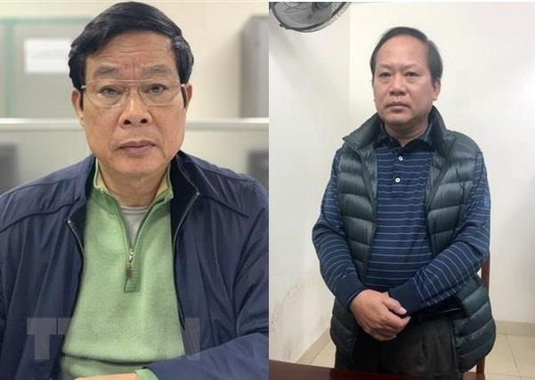 Bị can Nguyễn Bắc Son (trái) và Trương Minh Tuấn. (Nguồn: TTXVN)