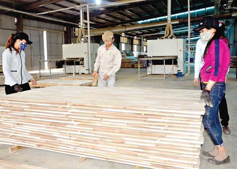 Khó khăn nhất của doanh nghiệp chế biến gỗ là thiếu nguồn nguyên liệu tại chỗ đảm bảo chất lượng. TRONG ẢNH: Phân xưởng sản xuất của Công ty CP Gỗ công nghiệp Quảng Nam, tại huyện Hiệp Đức.Ảnh: T.H