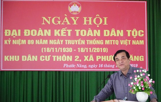 Bí thư Tỉnh ủy Phan Việt Cường phát biểu tại ngày hội. Ảnh: PHAN VINH