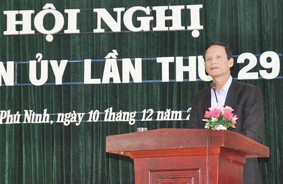 Trưởng ban Nội chính Tỉnh ủy Nguyễn Ngọc Truyền phát biểu chỉ đạo hội nghị. Ảnh: V.A