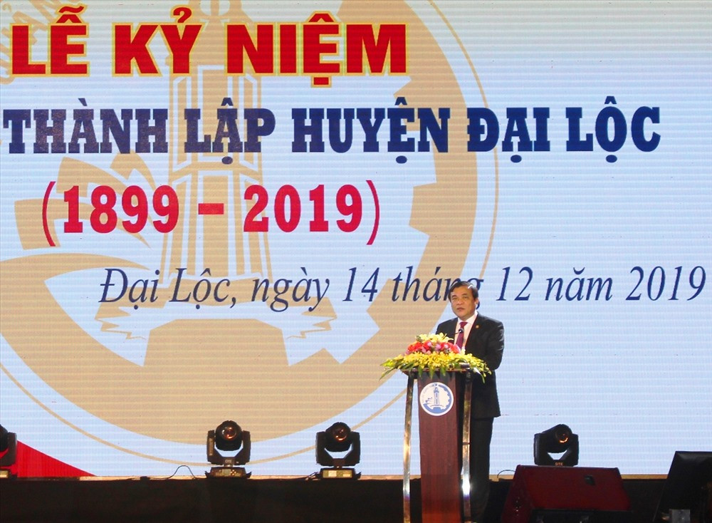 Bí thư Tỉnh ủy, Chủ tịch HĐND tỉnh Phan Việt Cường phát biểu tại lễ kỷ niệm. Ảnh: H.L