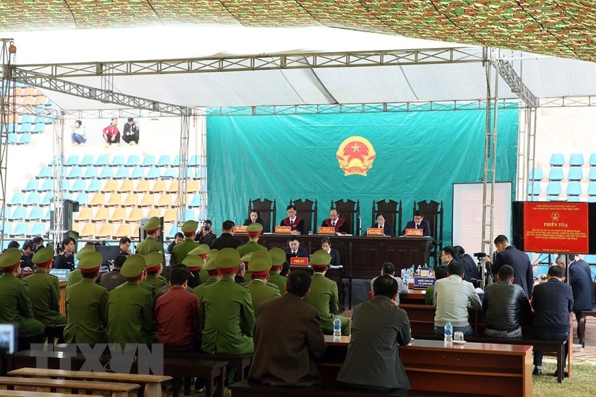 Toàn cảnh phiên tòa. (Ảnh: Phan Tuấn Anh/TTXVN)