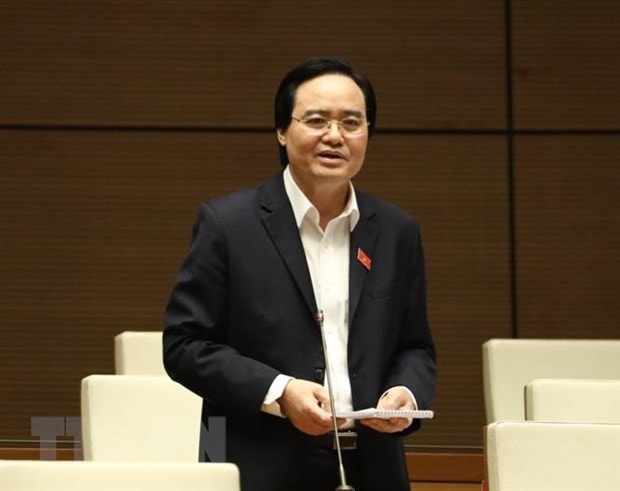 Bộ trưởng Bộ Giáo dục và Đào tạo Phùng Xuân Nhạ. (Ảnh: Văn Điệp/TTXVN)