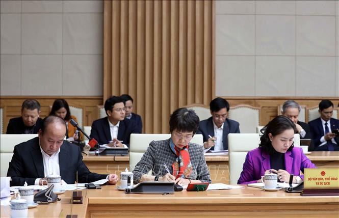 Đại diện các bộ, ban, ngành tham dự phiên họp. Ảnh: Thống Nhất/TTXVN
