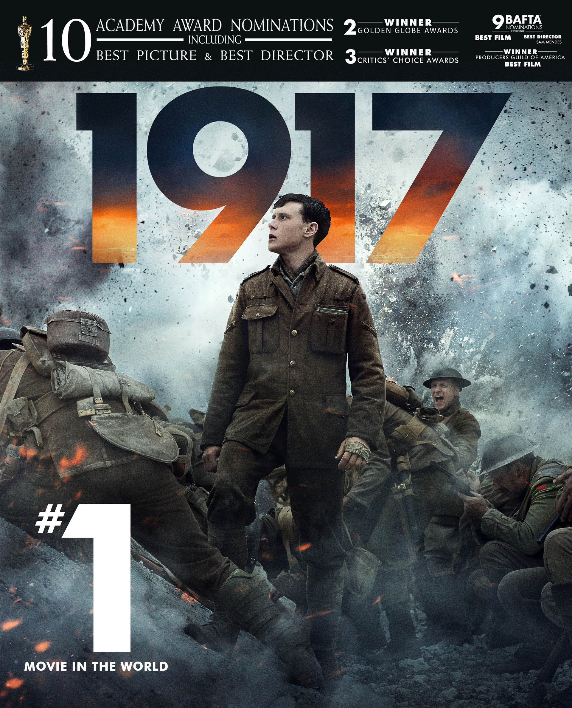 Bộ phim về đề tài chiến tranh “1917” của đạo diễn Sam Mendes đã được vinh danh ở hai hạng mục Quay phim xuất sắc và Hòa âm xuất sắc nhất tại lễ trao giải Oscar lần thứ 92.